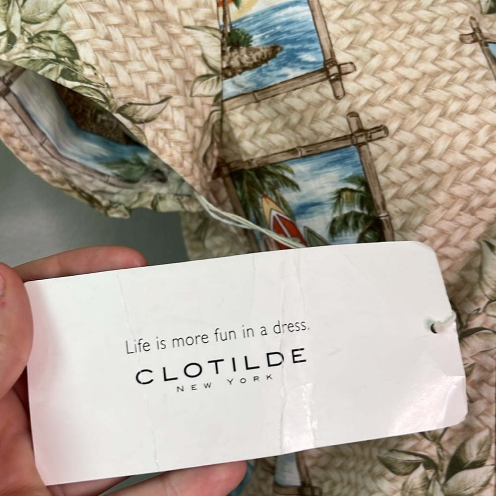 NWT Clotilde New York Tropical Retro Vibration Button Front Dress / SZ 2 - Picture 4 of 8